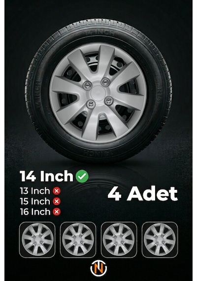 Nissan 14 İnç Jant Kapağı Takım Gri G101