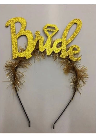 Altın Renk Bekarlığa Veda İtalik Yazı Alyanslı Bride Taç - 69