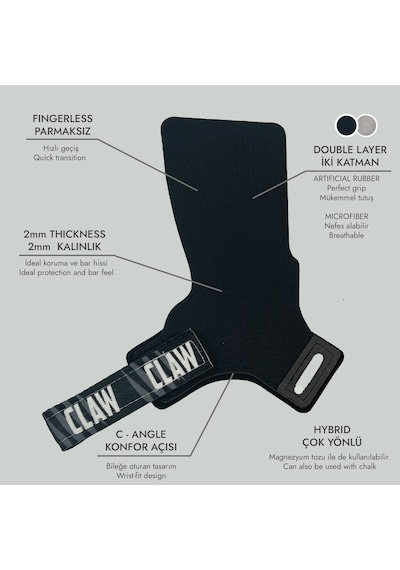 Alpha Grips Gen 2 Crossfit Eldiveni, Jimnastik Eldiveni Siyah