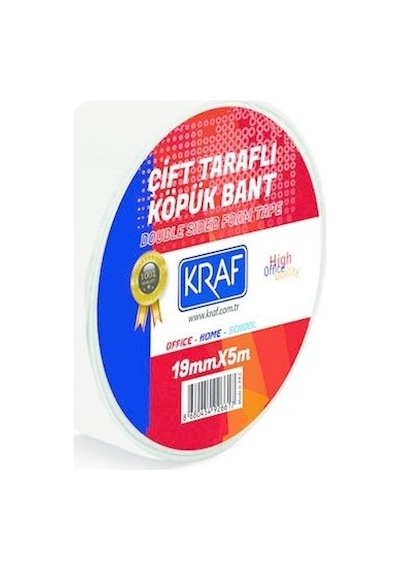 Kraft Çift Taraflı Köpük Bant 19 MM x 5 M