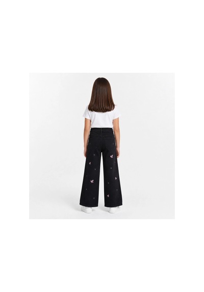 Rony Pony Kids Kız Çocuk Fiyonk Nakışlı Palazzo Kot Pantolon Yüksek Bel Geniş Paça Jean Siyah Rony Pony Kids Kız Çocuk Fiyonk Nakışlı Palazzo Kot Pantolon Yüksek Bel Geniş Paça Jean Siyah