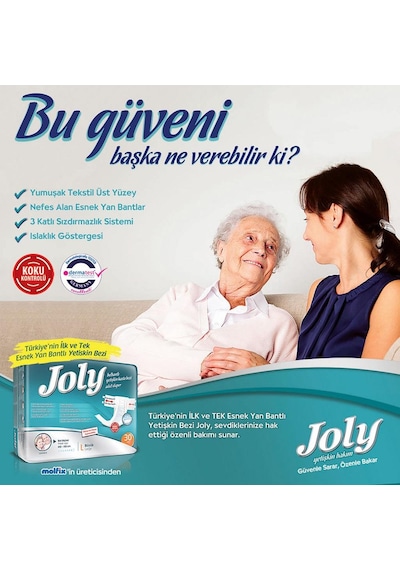 Joly Esnek Belbantlı Medium (Orta Boy) Hasta Bezi 30'Lu