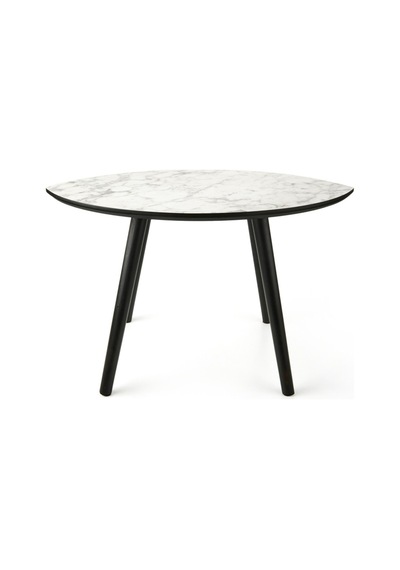 Mermer Desenli Oval Model Sehpa Gri 70x47x42 Cm Atlantik Çam