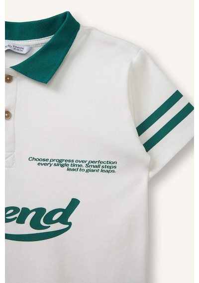 Defacto Oversıze Kısa Kollu Polo Tişört Erkek Bebek G7483a526smer105 Ekru-er105