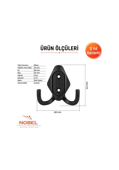 Has Askı, Metal Vestiyer Askısı, Matsiyah, Duvar Ve Dolap Askılığı 5'li Set Vidalı Matsi Yah