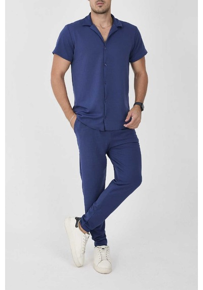 Mcz Giyim Lacivert Renk Krep Kumaş Slim Fit Erkek Pantolon - Gömlek Alt Üst Takım