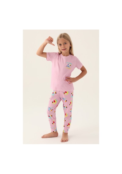 Rolypoly Jungle Mor Kız Çocuk Pijama Takımı Rose