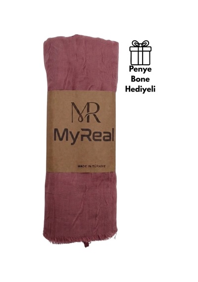 Myreal Bambu Kraş Şal Gül Kurusu - Ütü Gerektirmeyen Doğal Doku 90x200 Cm