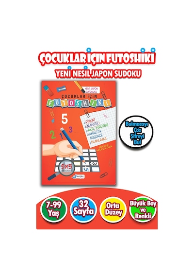 Çocuklar İçin Zeka Geliştiren & Dikkat Güçlendiren Futoshiki Orta Seviye - Yeni Nesil Japon Sudoku 7/99 Yaş