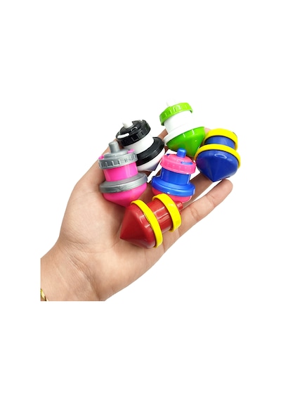 Topaç Plastik Basmalı Kendinden Dönen Topaç - Plastik Topaç 20 Adet