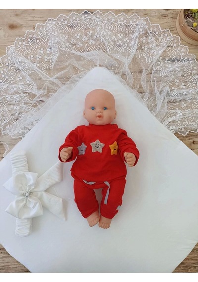 Yenidoğan Sahra My Prince Nakışlı Lüks Kundak Bebek Battaniyesi Ekru Ekru