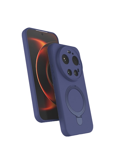 Xiaomi 17 Ultra Kılıf 360 Derece Döner Standlı Magsafe Kamera Lens Korumalı Silikon Pazarplus Siyah