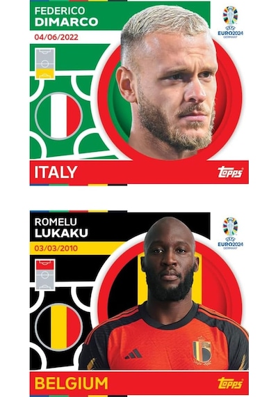 Almanya Euro 2024 Avrupa Şampiyonası Match Attax - 2 Adet Futbolcu Sticker Paketi 12 Adet Sticker