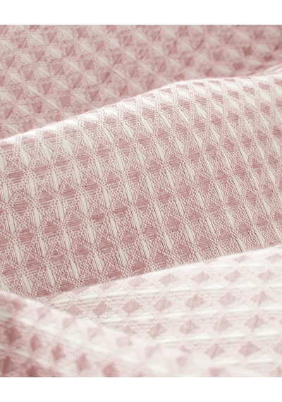 Modern Grid Tek Kişilik Pike 150x220 Cm Pembe