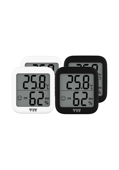 Vıt 4'lü İç Mekan Dijital Isı Ve Nem Ölçer Siyah-beyaz Termometre Kvt17-01 Thermometer