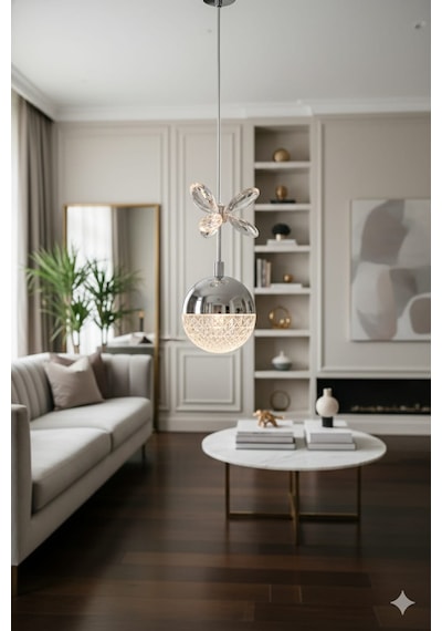Bohem Aydınlatma Tek Top 3 Renk Modern Led Avize Beyaz/sarı/günışığı Gümüş