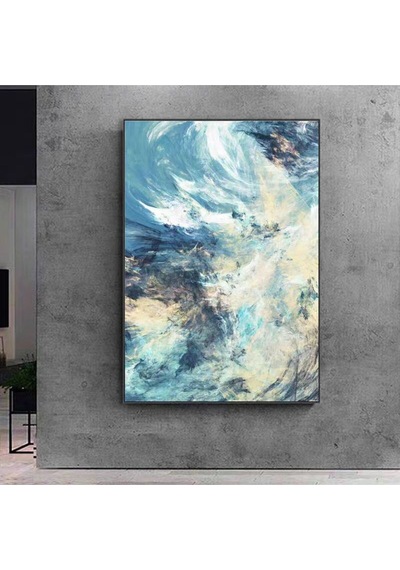Soyut Büyük Boy El Yapımı Yağlı Boya Tablo 75x105cm