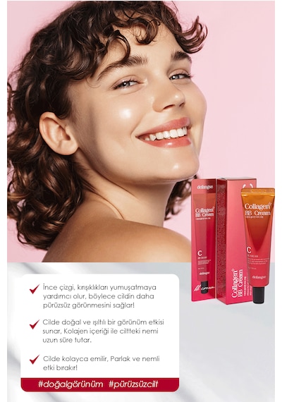 Collagen Bb Cream Mükemmel Kapatıcılık Sunan Yoğun Nem & Doğal Görünüm Etkili Bb Cream Light - Medium