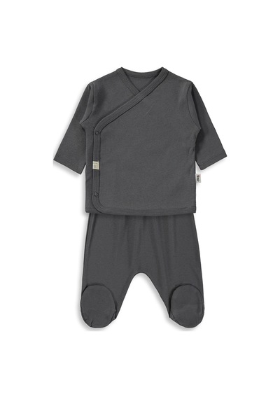 Civil Baby 3'lü Basic Zıbın Takımları - Gri Füme