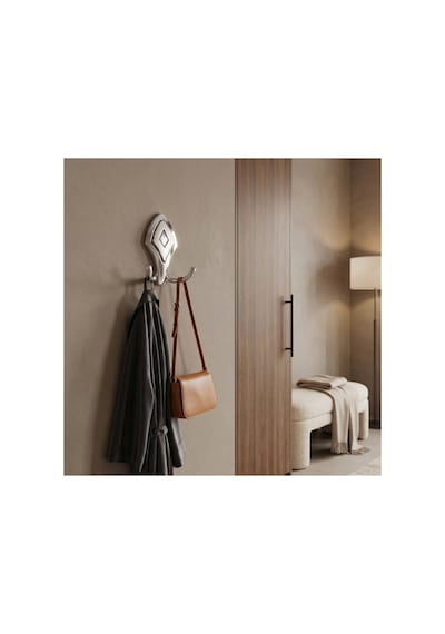 Baklava Askı, Metal Vestiyer Askısı, Krom Matkrom, Duvar Ve Dolap Askılığı 5'li Set Vidalı Krom Krom