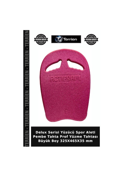 Delux Serisi Yüzücü Spor Aleti Pembe Tahta Prof Yüzme Tahtası Büyük Boy 325x465x35 Mm