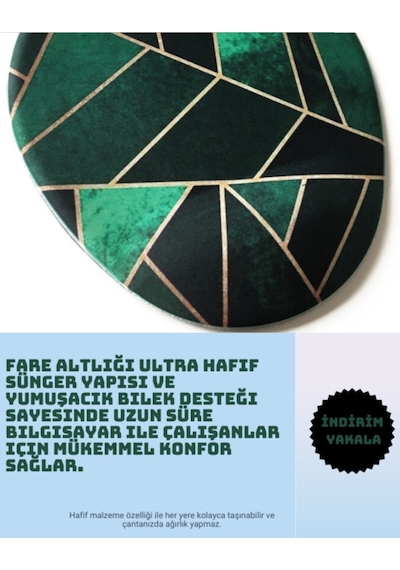 Green And Gold Bılek Desteklı Mouse Pad Mousepad