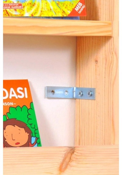 Çocuk Odası Eğitici Montessori Ahşap Kitaplık Mobilya Raf Duvar Rafı 5'li Bej