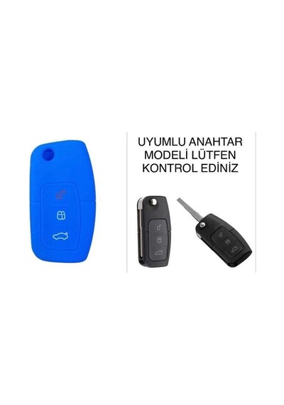 Fiesta Focus B-max Kuga Silikon Anahtar Koruma Kılıfı Mavi Renk