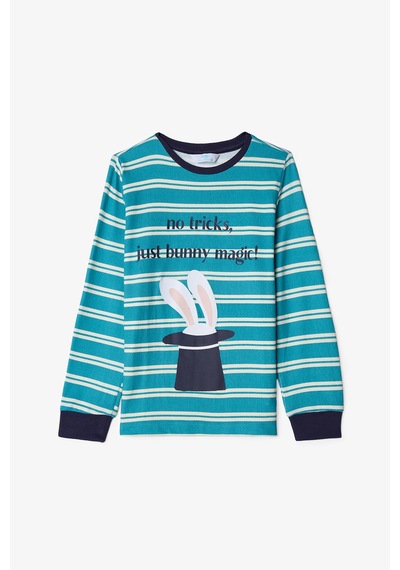 Penti Kırık Beyaz Erkek Çocuk Magic Çizgili Pijama Takımı