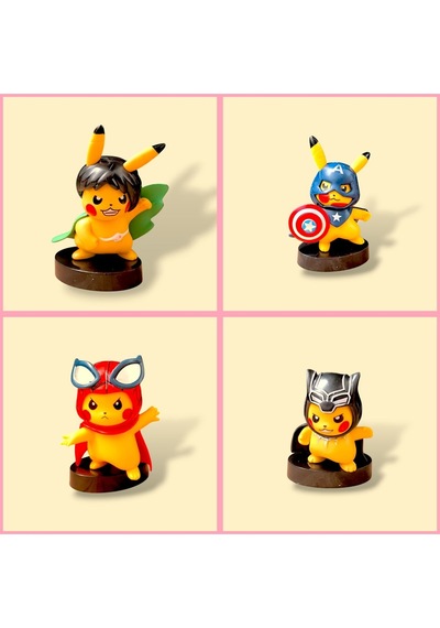 Pikachu Figür Süper Kahramanlar Serisi 1 Adet 10cm Pokemon Pikachu Figür Oyuncak