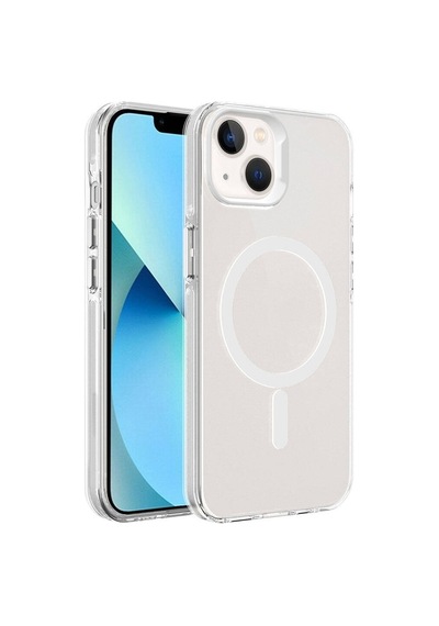 Kilifone - Apple Uyumlu iPhone 15 Plus - Kılıf Sert Kablosuz Şarj Destekli Buzlu C-pro Magsafe Kapak - Renksiz