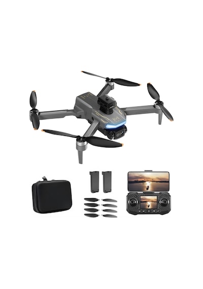 M104 Kameralı Drone Ekranlı Kumanda Optik Akış Hd Çekim 360 Roll Led Işıklı Yedek Pilli