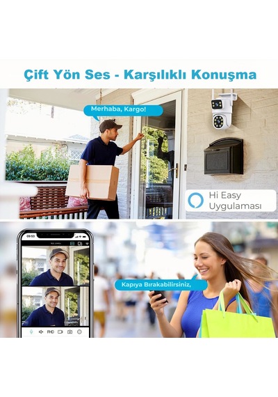 3dcool 3d-1200wf Hieasy 4mp 2 Kameralı Pt Hareketli Wi-fi Kablosuz Kamera