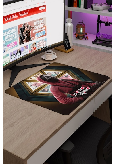 Squid Game V1 48x40 Xl Gaming Kauçuk Kaymaz Taban Mouse Pad Fare Altlığı