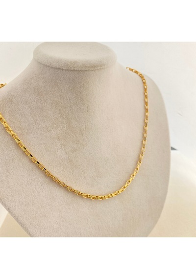 Küp Zincir Kolye Pirinç Gold 45+5cm Gold