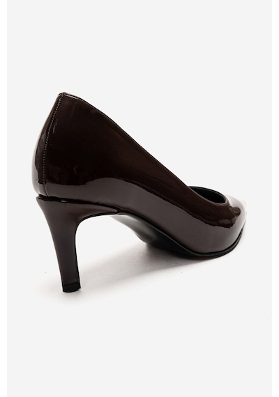 Luvishoes Velmıra Kahverengi Rugan Kadın Topuklu Ayakkabı Kahverengi