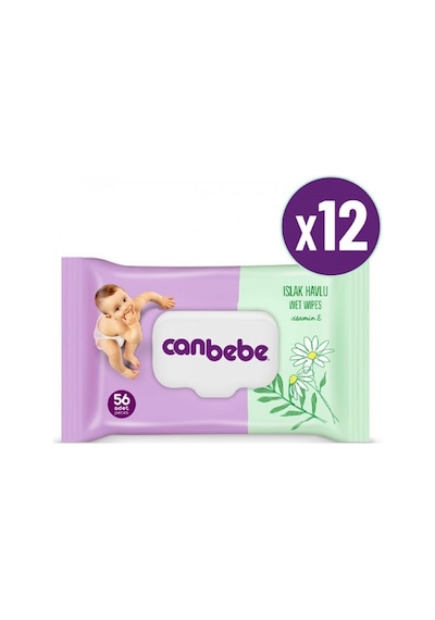 Canbebe Islak Havlu 56 Lı X 12 Adet PKT.CANBEBE.078 12'li Set