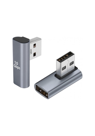 Usb3.0 L Tipi 90 Derece 10 Gbps Dişi Erkek Çevirici Adaptör 2'li Set