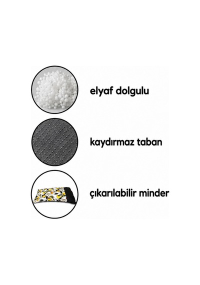 Kedi Ve Köpek Yer Minderi Üst Kalite Yıkanabilir Kılıflı Fermuarlı %100 Boncuk Elyaf Kaydırmaz Taban Kedi Ve Köpek Yatağı Sarı 1604636635
