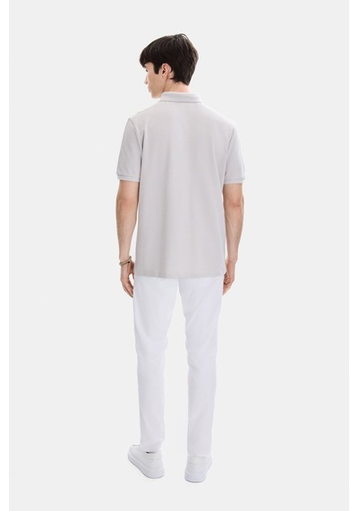 Backandbond Açık Gri Regular Fit Örme Polo Yaka Tişört