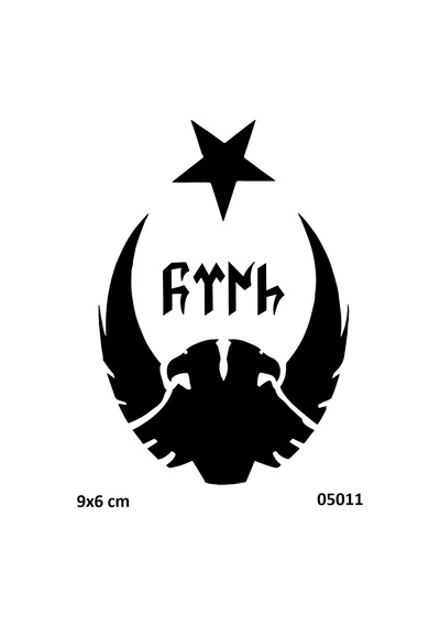 Airbrush Tattoo Göktürkçe Kartal Bayrak Yapışkanlı Stencil Süsleme Ve Boyama Kalıbı