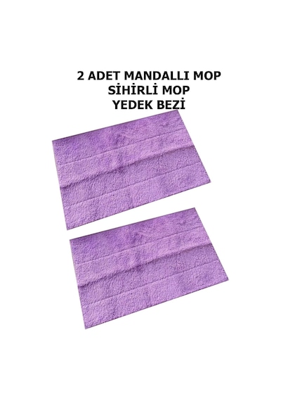 Mucit Home 2 Adet Mandallı Mop Yedek Bezi Mor Renk