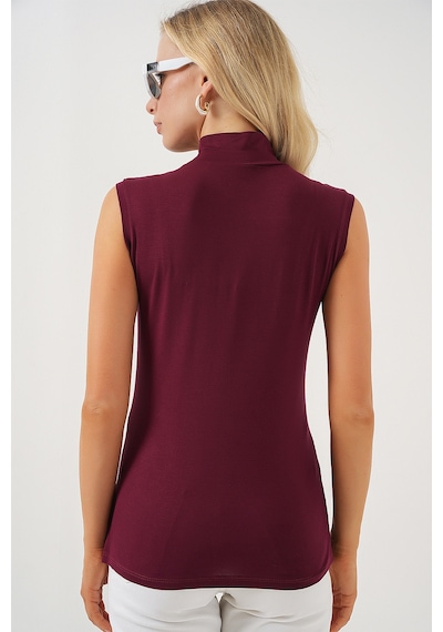 Bigdart Kadın Kolsuz Body 4348 - Bordo