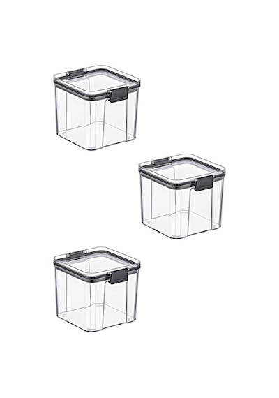 Krd Home Ft-101 Orta 3lü Kilitli Saklama Kabı Şeffaf