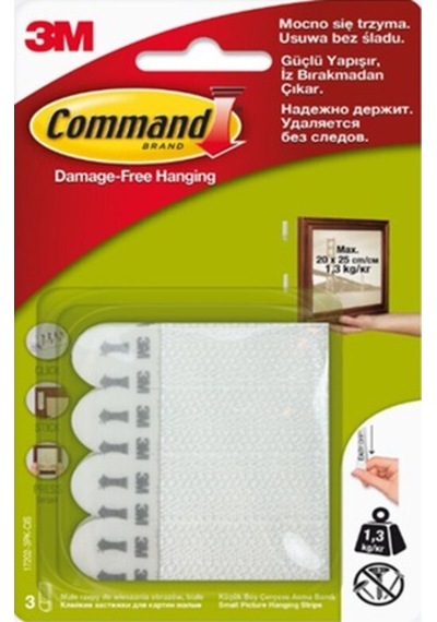 3M Command 17202 Küçük Boy Resim Asma Şerit Cırt Bantları