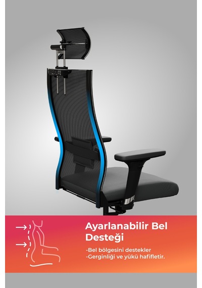 Ergolife Sit Air 24/7 B2-281k - Yükseklik Ayarlı, Başlıklı, Fileli, Krom, Toplantı, Ofis, Bilgisayar Sandalyesi - 696.61.1.682 Siyah Ergolife Sit Air 24/7 B2-281k - Yükseklik Ayarlı, Başlıklı, Fileli, Krom, Toplantı, Ofis, Bilgisayar Sandalyesi - 696.61.1.682 Siyah