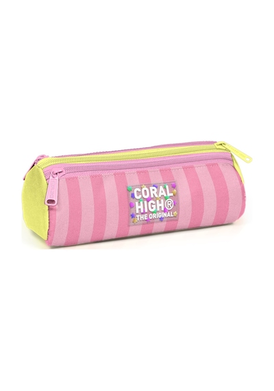 Coral High Pembe Sarı Çizgi Desenli 3 Lü Okul Çanta Seti Set0133223 Bej - Sarı