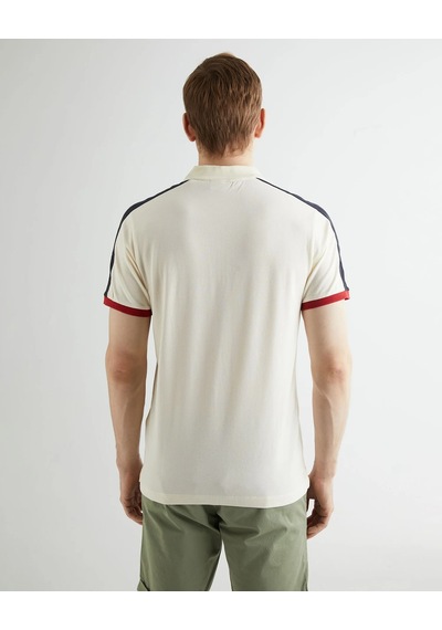 Erkek Gant Regular Fit Renk Bloklu Polo - Krem 533360