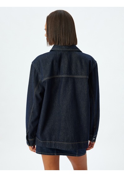 Koton Kot Gömlek Oversize Klasik Yaka Dikiş Detaylı Cepli Çıtçıt Düğmeli Koyu İndigo 5wal60018md İndigo Koton Kot Gömlek Oversize Klasik Yaka Dikiş Detaylı Cepli Çıtçıt Düğmeli Koyu İndigo 5wal60018md İndigo