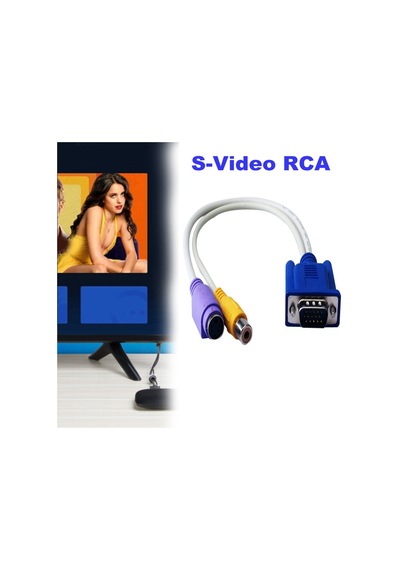 15 Pimli Sub-d Vga Svga-tv Rca S-video S Video Kablo Adaptör Dönüştürücü Yeni